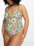 Reclaimed Vintage PLUS square neck floral swimsuit