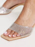 Фото #3 товара Stradivarius diamante strap kitten heeled sandal in clear