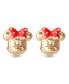 ფოტო #3 პროდუქტის Children's Minnie Mouse Bow Stud Earrings in 14k Gold