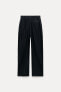 LINEN BLEND STRAIGHT TROUSERS