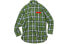 ROARINGWILD 前后幅不对称格纹衬衫 男女同款 渐变绿 / Футболка Roaringwild Trendy Clothing Featured Tops Shirt (11820204)
