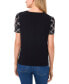 ფოტო #2 პროდუქტის Women's Mixed-Media Tweed-Sleeve Knit Top