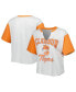 Фото #1 товара Women's Gray, Orange Distressed Clemson Tigers Dolly Cropped Notch Neck T-shirt
