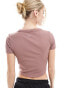 Nike One Dri-Fit tight crop t-shirt in smokey mauve