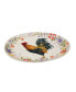 Floral Rooster Oval Platter 16"