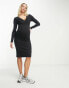 Фото #4 товара Vero Moda Maternity nursing midi dress with long sleeves in black