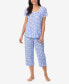 ფოტო #1 პროდუქტის Women's Cap Sleeve Capri PJ Set