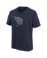 Фото #2 товара Preschool Boys and Girls Navy Tennessee Titans Team Wordmark T-shirt