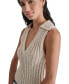 Women's Lacey Stitch Collared Sleeveless Sweater