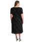 ფოტო #2 პროდუქტის Plus Size Textured Sweetheart-Neck Midi Dress