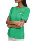 ფოტო #4 პროდუქტის Women's Round-Neck Short-Sleeve Logo Top