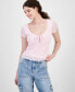 ფოტო #1 პროდუქტის Juniors' Cinch Lace Tee