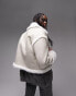 Фото #4 товара Topshop Tall faux shearling cropped car coat in white