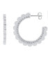 ფოტო #1 პროდუქტის Cubic Zirconia (2.3 ct.t.w.) Scalloped C-Hoop Earring in Fine Silver Plated