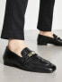 Фото #1 товара Walk London Woody chain loafers in black leather
