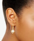 ფოტო #2 პროდუქტის Cultured Freshwater Pearl (7 mm) & Cubic Zirconia Twist Drop Earrings in 14k Two-Tone Gold-Plated Sterling Silver