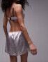 Фото #4 товара Topshop satin soft bra and short set in grey