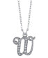 ფოტო #18 პროდუქტის Silver-Tone Crystal Initial Necklace 16" Adjustable