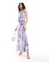 Hope & Ivy ruffle front maxi dress in lilac floral lila geblümt, 44 - фото #1