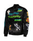 Men's Black Tom and Jerry Graphic Satin Full-Snap Jacket