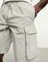 ADPT technical cargo short in light grey