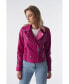 ფოტო #3 პროდუქტის Women's Classic Biker Jacket, Fuchsia Nappa