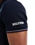 Tommy Hilfiger tipped slim polo shirt in navy Синий, XS - Chest 88-92 cm - фото #2