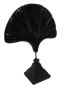 Skulptur Blatt 2er Set Oval Schwarz Marm