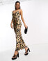 Never Fully Dressed slip midaxi dress in leopard print