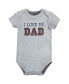 ფოტო #2 პროდუქტის Baby Boys Cotton Bodysuits, Love Dad, 3-Pack