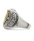 Фото #3 товара Stainless Steel 14k Gold Accent Antiqued Polished Eagle Ring