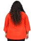 ფოტო #2 პროდუქტის Plus Size Keyhole Peasant Top