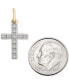 ფოტო #3 პროდუქტის Diamond Cross Charm Pendant (1/20 ct. t.w.) in 10k Gold, Created for Macy's