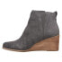 TOMS Clare Round Toe Wedge Booties Womens Grey Casual Boots 10020222T-021