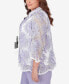 Фото #4 товара Plus Size Isn't It Romantic Collared Floral Lace Two in One Top with Necklace