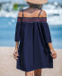 Women's Smocked Lace Open-Shoulder Beach Dress