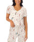 ფოტო #5 პროდუქტის Women's 2-Pc. Cropped Short-Sleeve Pajamas Set