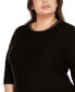 Фото #4 товара Black Label Plus Size Chain Detail 3/4-Sleeve Sweater