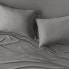 Standard Linen Blend Pillowcase Set Dark Gray - Casaluna