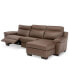 Julius II 3-Pc. Leather Sectional Sofa With 1 Power Recliner, Power Headrests, Chaise And USB Power Outlet