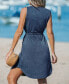 ფოტო #2 პროდუქტის Women's Alison Drawstring Button-Front Beach Dress