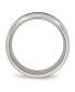 Фото #2 товара Stainless Steel Light Blue Fiber Inlay 8mm Band Ring