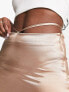 Фото #3 товара Reclaimed Vintage low slung satin midaxi skirt in vintage brown
