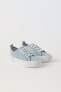 Denim sneakers with rhinestones