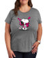 ფოტო #1 პროდუქტის Air Waves Trendy Plus Size Peanuts Snoopy Valentine's Day Graphic T-shirt
