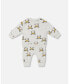 Baby Boy Organic Cotton Top And Evolutive Pant Set Heather Beige With Printed Dog - Infant