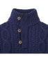 ფოტო #2 პროდუქტის Boys Mock Neck Cable Sweater with Buttons