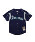 Фото #4 товара Men's Ichiro Suzuki Navy Distressed Seattle Mariners Cooperstown Collection Batting Practice Jersey