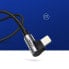 Фото #5 товара Kątowy kabel przewód do iPhone USB - Lightning MFI 2.4A 1m czarny
