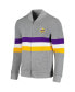 Фото #2 товара Men's Gray Minnesota Vikings Striped Full-Zip Cardigan Sweater